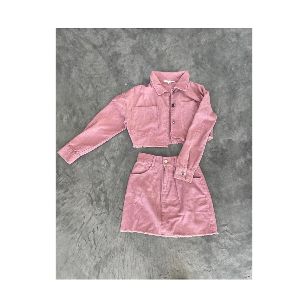 Cute rib velvet set